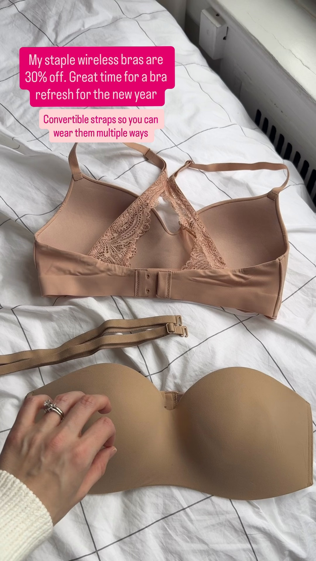 Two of my most worn bras are 30% off. Grab for a new year refresh. Both wireless & convertible straps. From
soma

#LTKSaleAlert