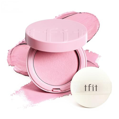 TFIT Fluffy Velvet Cushion Blush for Korean Dewy Glow | Buildable, Blendable Cream Texture | Mini Pink Blush for Cheeks | Tar Pigment Free (P01 Milky Pink, 0.1 Oz | 4g) | Amazon (US)