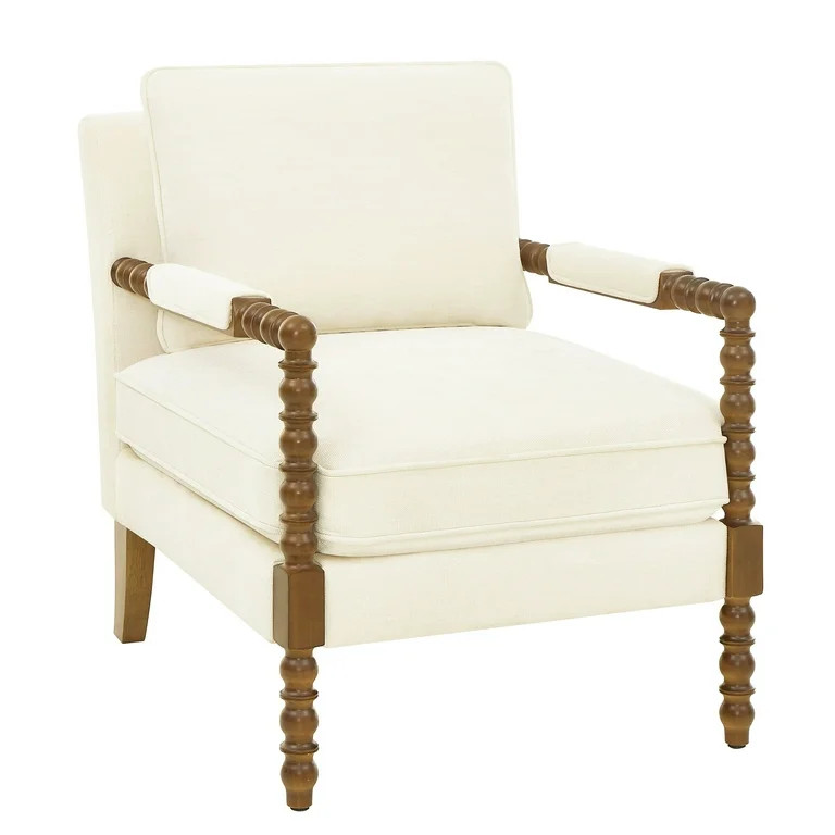 Pioneer Woman Harper Spindle Accent Chair, Antique White Fabric Upholstery | Walmart (US)