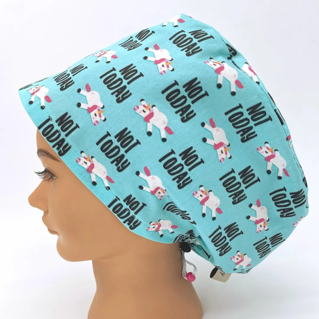 Funny Scrub Cap Women's Unicorn Euro Surgical Hat, Not Today | Etsy (US)