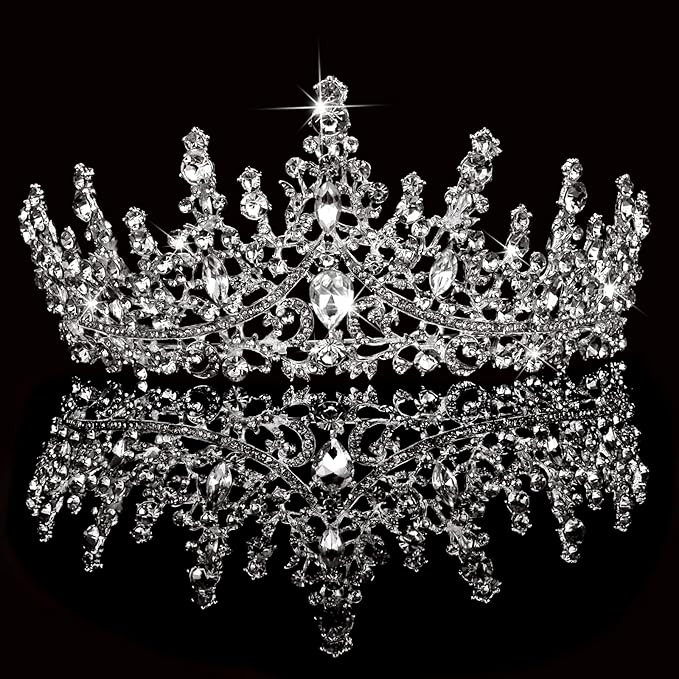 TOBATOBA Silver Wedding Crystal Tiaras and Crowns for Women, Bride Royal Queen Headband Princess ... | Amazon (US)