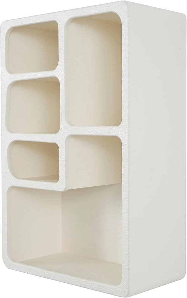 Deco 79 Wooden Geometric Arched Wall Shelf with Block Shapes, 16" x 8" x 24", Cream | Amazon (US)