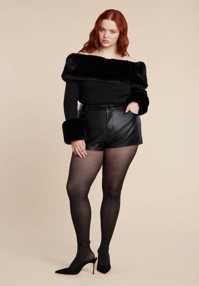 Mini Faux Leather Short | Eloquii