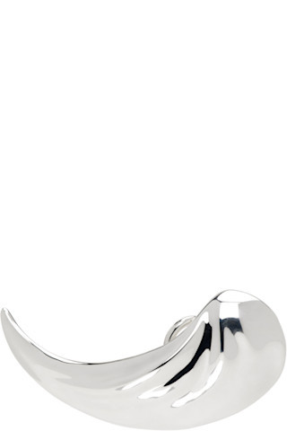 Silver Anthurium Small Clip Single Earring | SSENSE