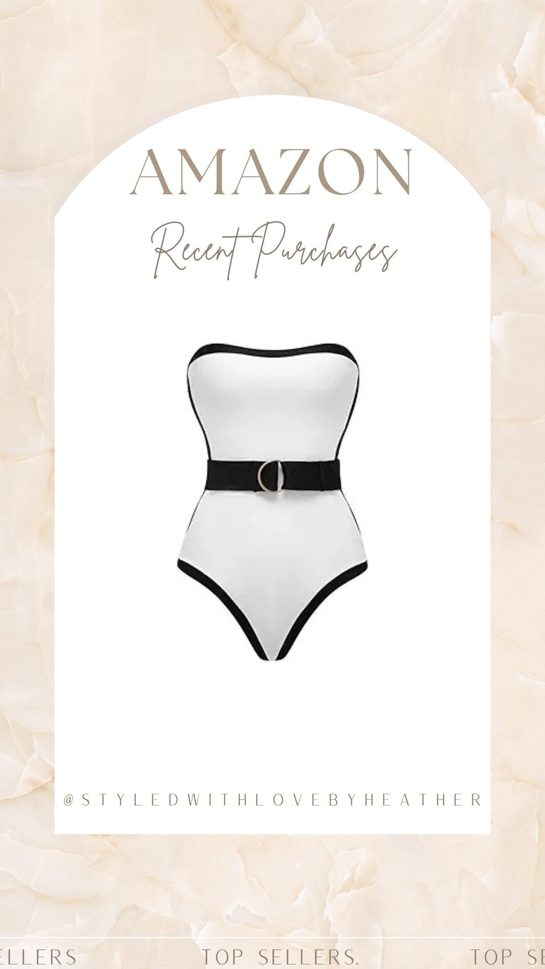 🖤🤍 A classic swimsuit that never goes out of style. The contrast trim and belt detail make it look incredibly expensive.

#LTKsale #LTKswimwear #LTKsummer