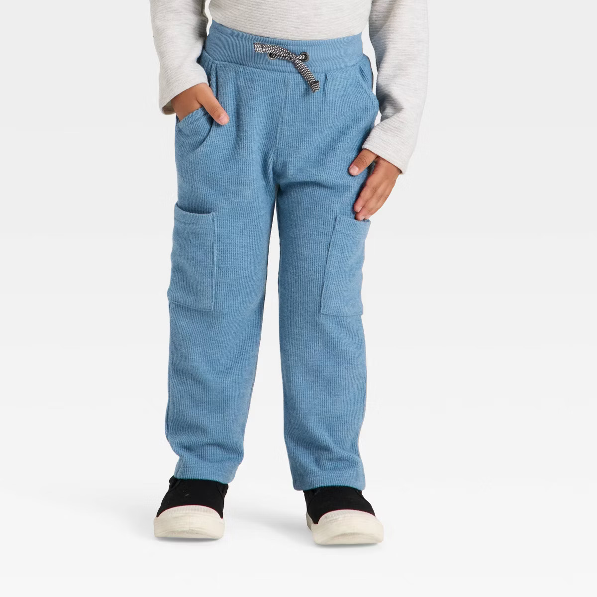Toddler Boys' Waffle Knit Cargo Pants - Cat & Jack™ Blue 12M | Target