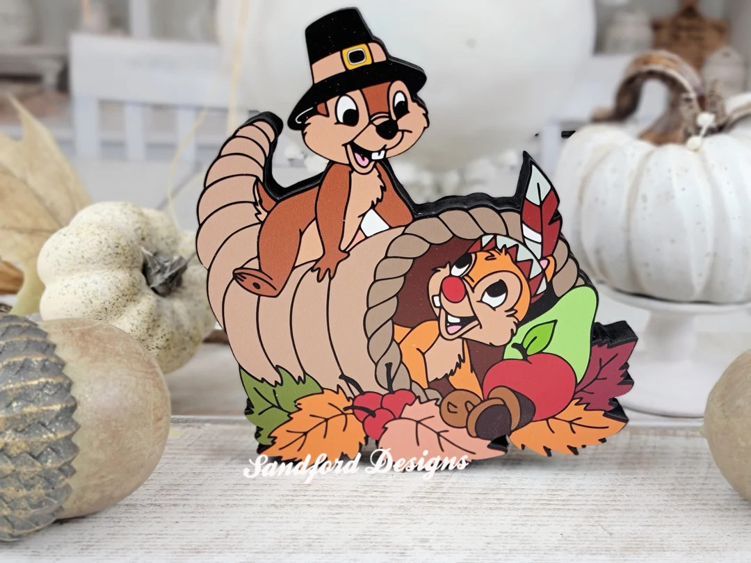 Disney Chip N Dale Tiered Tray Thanksgiving Decor, Cornucopia Decor, Fall Home Decor - Etsy | Etsy (US)