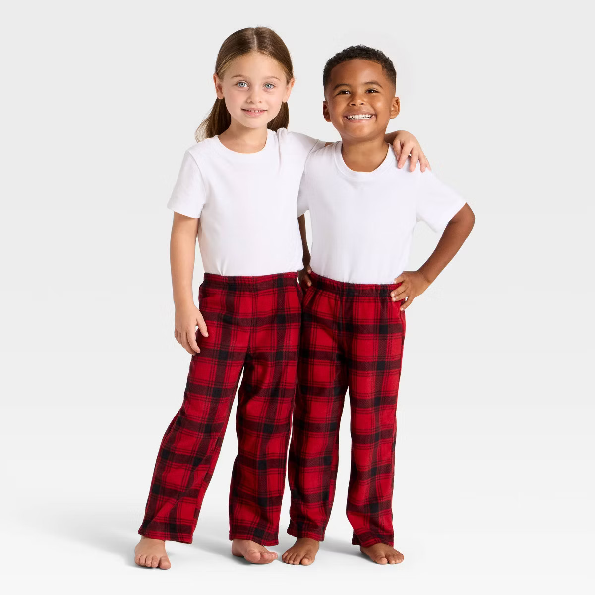Toddler Plaid Microfleece Holiday Matching Family Pajama Pants - Wondershop™ Red/Black | Target