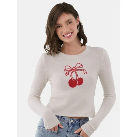 No Boundaries Crewneck Pullover Sweater, Women's and Women's Plus | Walmart (US)
