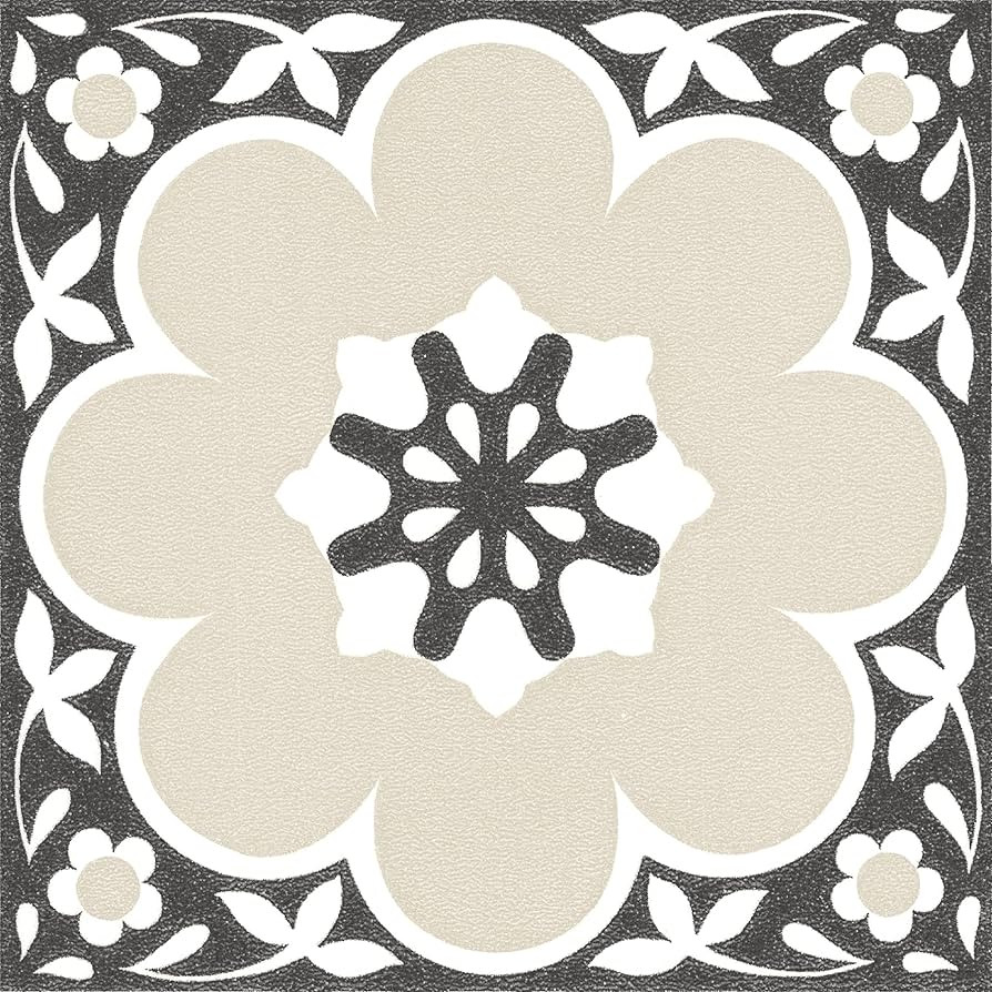 FloorPops 12-in by 12-in Black Daphne Vinyl Peel & Stick Floor Tiles (10 Tiles), (10 sq.ft./Carto... | Amazon (US)