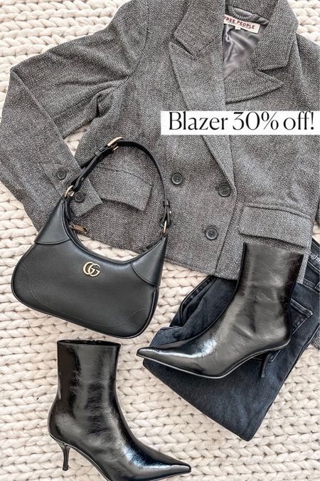 Cropped blazer
Gucci bag
Flare jeans 
Black boots
Fall shoes
Fall outfit 
Fall fashion 
Fall outfits  
#ltkseasonal
#ltkover40
#ltkfindsunder100
#ltku


#LTKsalealert #LTKitbag #LTKshoecrush