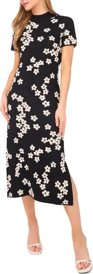 Flower Jacquard Midi Sweater Dress | Nordstrom
