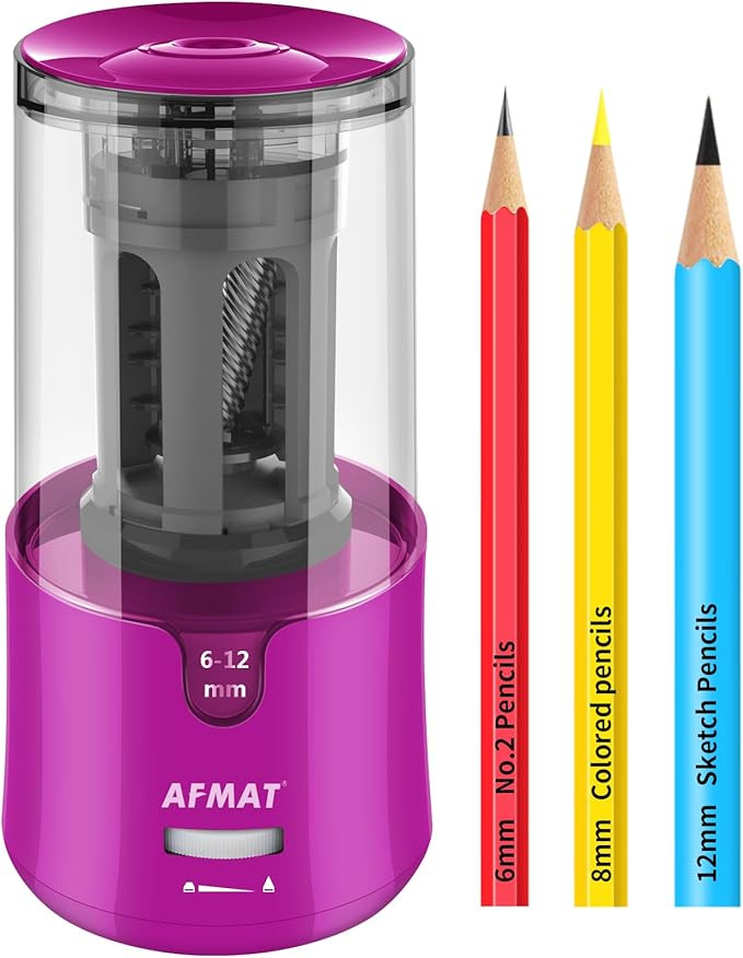 AFMAT PS91 Electric Pencil Sharpener for Colored Pencils, Auto Stop, Fast Sharpen in 3s, Large Ho... | Amazon (US)