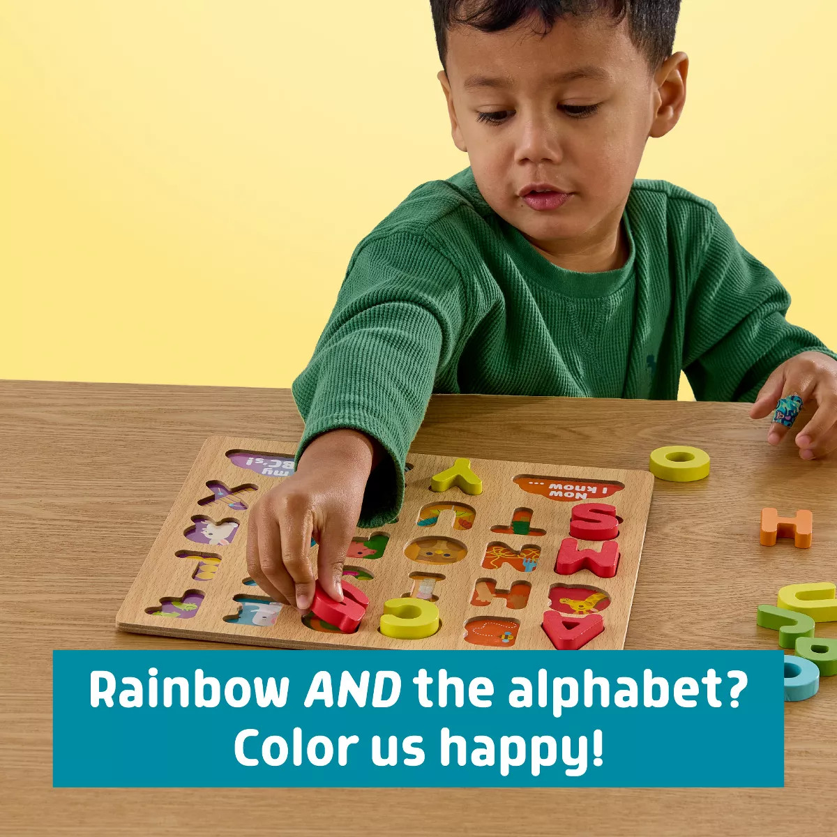 Chuckle & Roar Rainbow & ABC Wooden Puzzle Set (2-Pack) - Kids Learning Puzzles Ages 3+ | Target