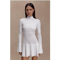 Adena Pointelle Knit Mini Dress - Ivory I MESHKI I Size S | MESHKI US