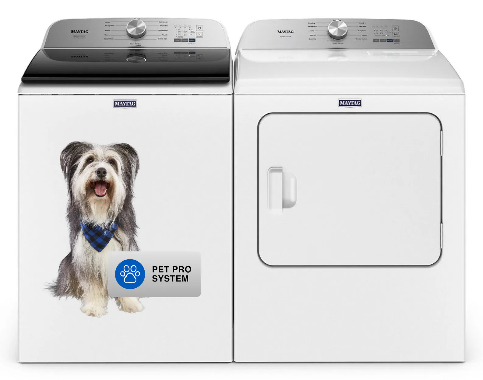 Maytag Pet Pro Filter Top-Load with Deep Fill Option Washer & Electric Dryer (White) at Lowes.com | Lowe's