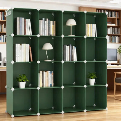 16-Cube Storage Organizer Shelf Unit, Modular DIY Closet Organizer With Plastic Storage Cubes, Ideal For Home And Bedroom Organization | Wayfair North America
