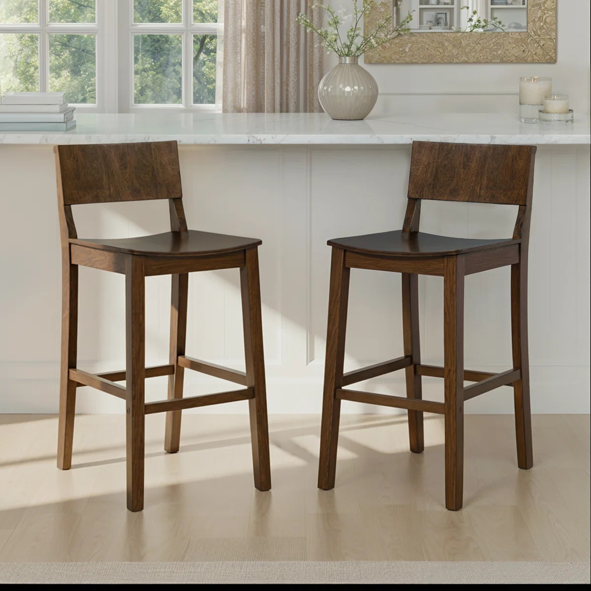 Yalingup 30" Unfinished Barstool with a Solid Wood Frame (Set of 2) | Wayfair North America