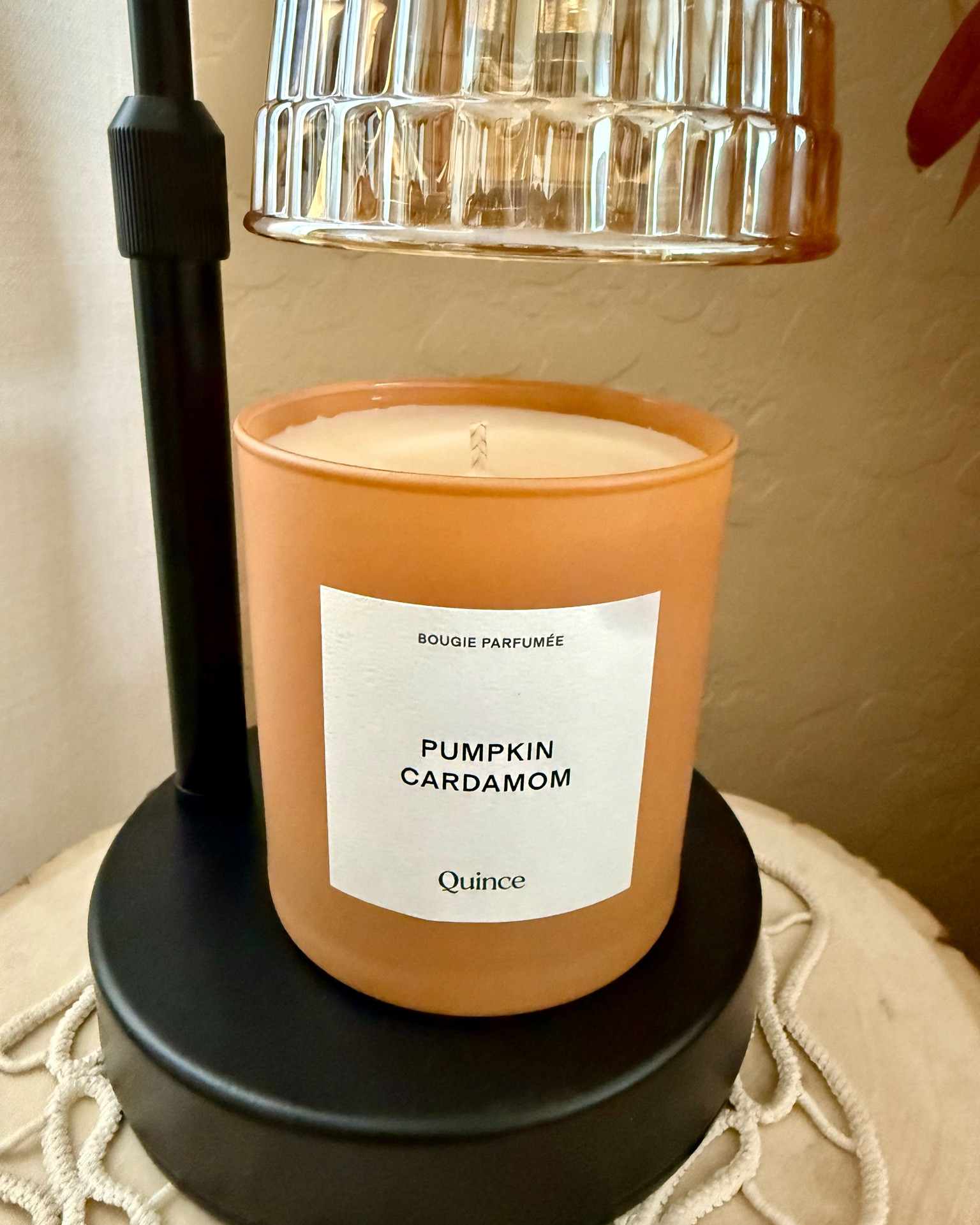 Pumpkin cardamom candle from Quince. It smells amazing. It makes the space feel cozy, with a beautiful strong scent that stays balanced. It comes in a cute box, making it great for gifting. @onequince

#LTKSeasonal #LTKHome #LTKselfcare

#LTKSaleAlert