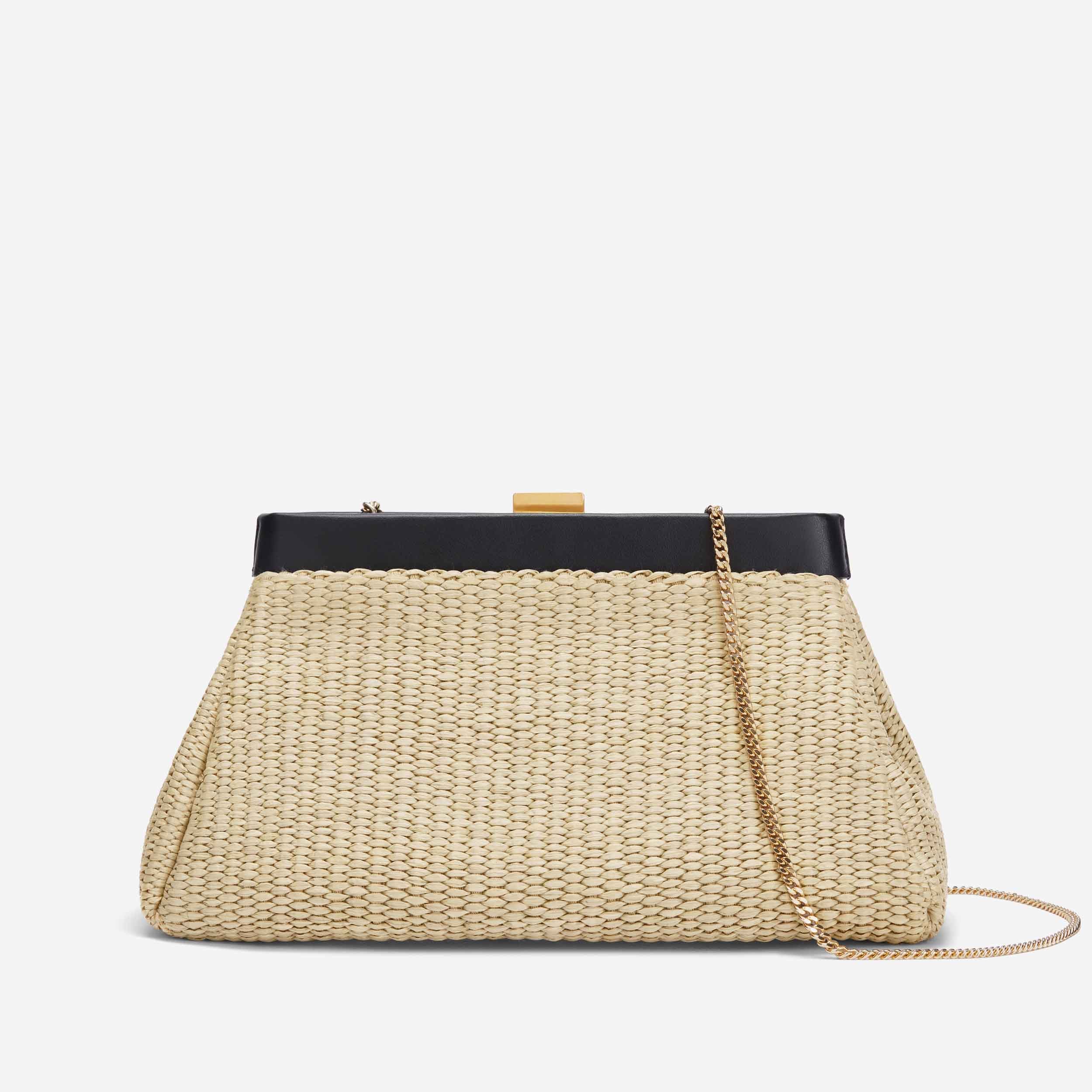 The Cannes | Natural Raffia Black Smooth | DeMellier | DeMellier