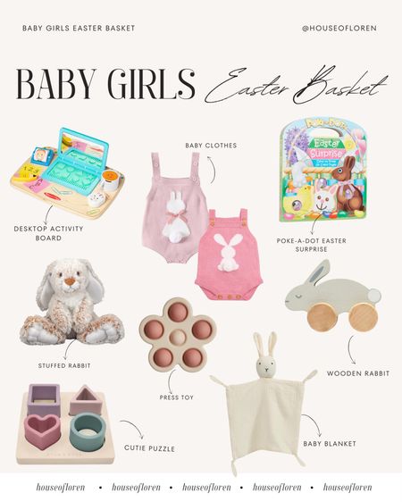 Baby Girls Easter Basket | Easter 2024 | Toddler Clothing | Baby Toys | Montessori | Easter Bunny | Educational Toys |  baby books | gift guide | ltkfindsunder50

#LTKfamily #LTKSeasonal #LTKkids