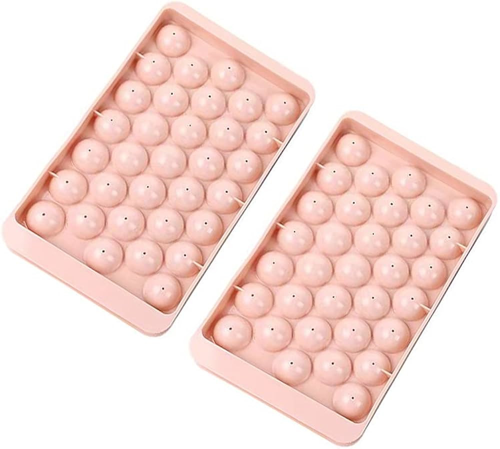 La chat 2 PCS Round Ice Cube Tray, mini Ice Ball Maker Mold with lid for Freezer Circle Ice Cube ... | Amazon (US)