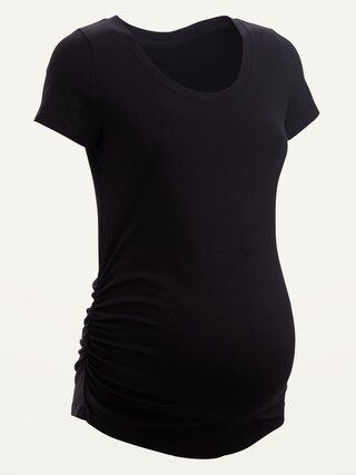 Maternity Scoop-Neck Side-Shirred T-Shirt | Old Navy (US)