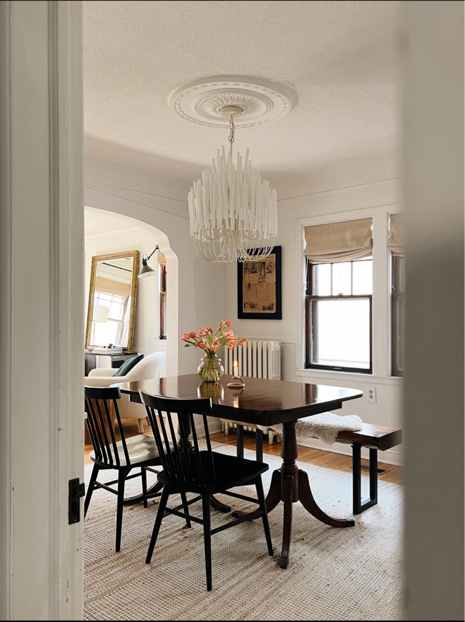 I waited years to refinish our veneer table thinking surely you couldn’t sand down veneer. Turns you definitely can and my only regret is not doing to sooner! 

My biggest tip is to use a somewhat fine sandpaper so you take the old finish off a little at a time and don’t accidentally sand through to the plywood underneath. I used an orbital sander with 120 grit sandpaper.

Also, if you use your table often, skip the water based poly and go for oil based for a durable finish that won’t scratch easily or cloud up with heat! Typically, the higher the gloss level, the more durable the finish. 

#LTKHome