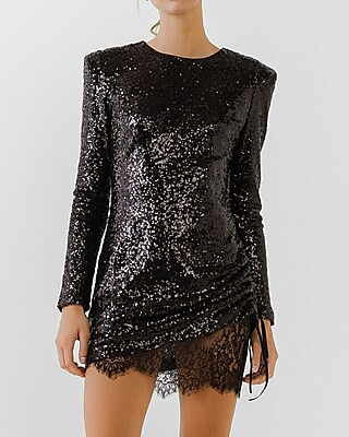 Endless Rose Sequins Dress with Lace | Express