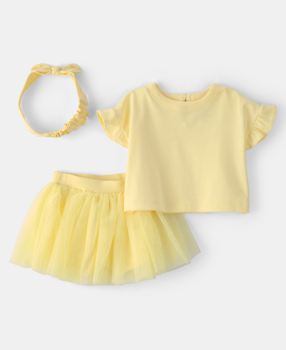 Carter's Baby Girls' Top, Skort and Headband, 3-Piece Set - Yellow | Macy's