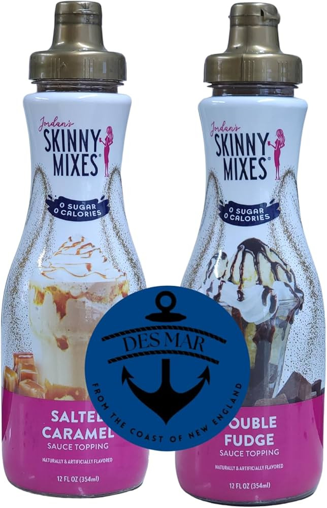 Jordans Skinny Mixes Sauce Topping Vareity Pack (12 fl oz Double Fudge & 12 fl oz Salted Caramel)... | Amazon (US)