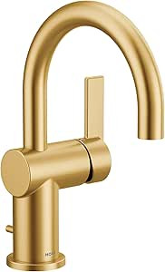 Moen 6221BG CIA Collection Single Handle Bathroom Sink Faucet, Brushed Gold | Amazon (US)