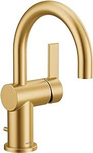 Moen 6221BG CIA Collection Single Handle Bathroom Sink Faucet, Brushed Gold | Amazon (US)