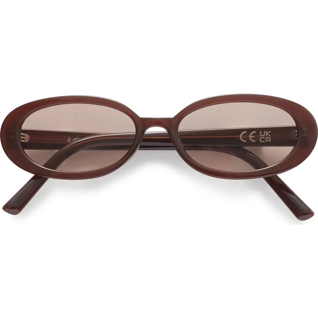 & Other Stories Oval Sunglasses in Brown Medium Dusty at Nordstrom | Nordstrom