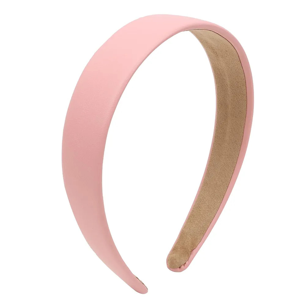 Pink Headband Leather Headband for Women Plastic Hard Head Band Solid Colors 1 Inch Thin Hair Ban... | Amazon (US)