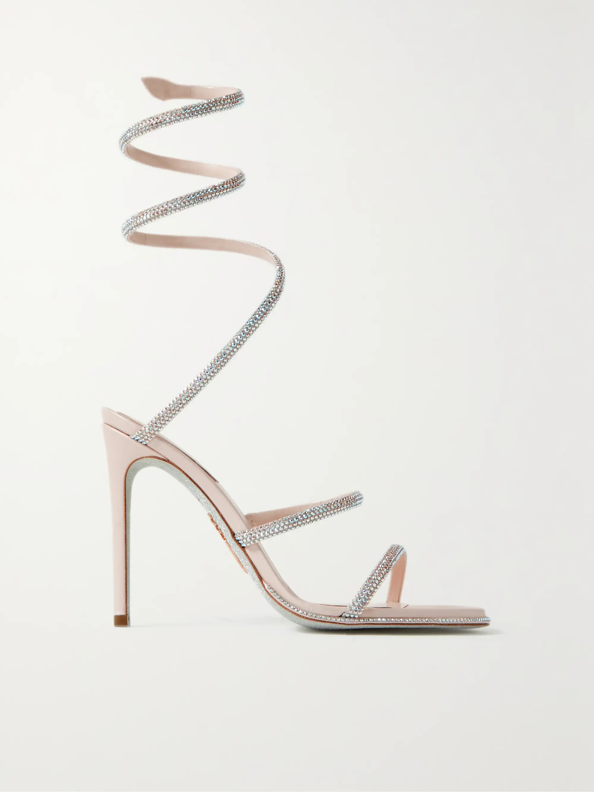 Cleo crystal-embellished satin sandals | NET-A-PORTER (UK & EU)