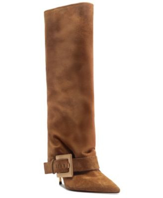 Arezzo Women's Kenny Mid Stiletto Buckle Dress Boots - Black | Macy's