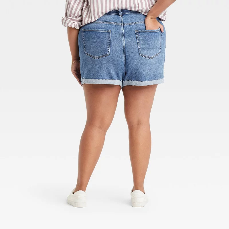 Women's Plus Size Mid-Rise Jean Shorts - Ava & Viv™ | Target