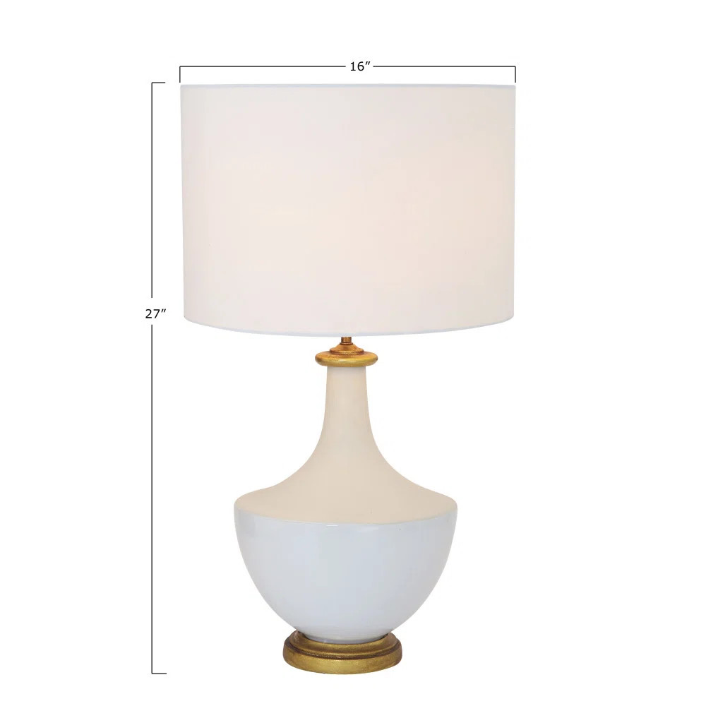 Ceramic Table Lamp with Gold Accents | Wayfair North America