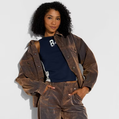 Women's Denim Oversized Trucker Jacket - Wild Fable™ | Target