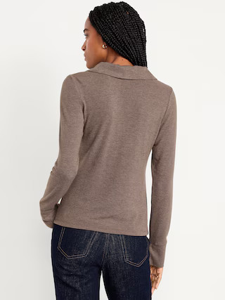 Split-Neck Long-Sleeve Pullover Shirt | Old Navy (US)