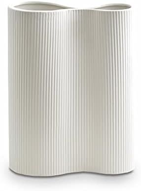 Infinity White vase. White Ceramic Vase for Flowers. Modern vases for Living Room Decor. Flower v... | Amazon (US)