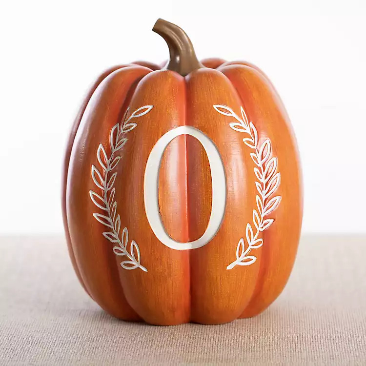 Orange Monogram O Pumpkin Statue | Kirkland's Home