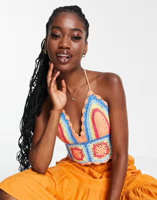 ASOS DESIGN crochet cami in blue | ASOS (Global)