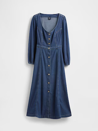 Denim Sweetheart Midi Dress | Gap (US)
