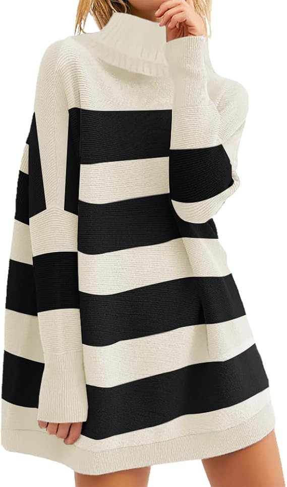 ETCYY NEW Womens Turtleneck Oversized Sweaters Fall Long Sleeve Casual Pullover Sweater Knit Tops | Amazon (US)