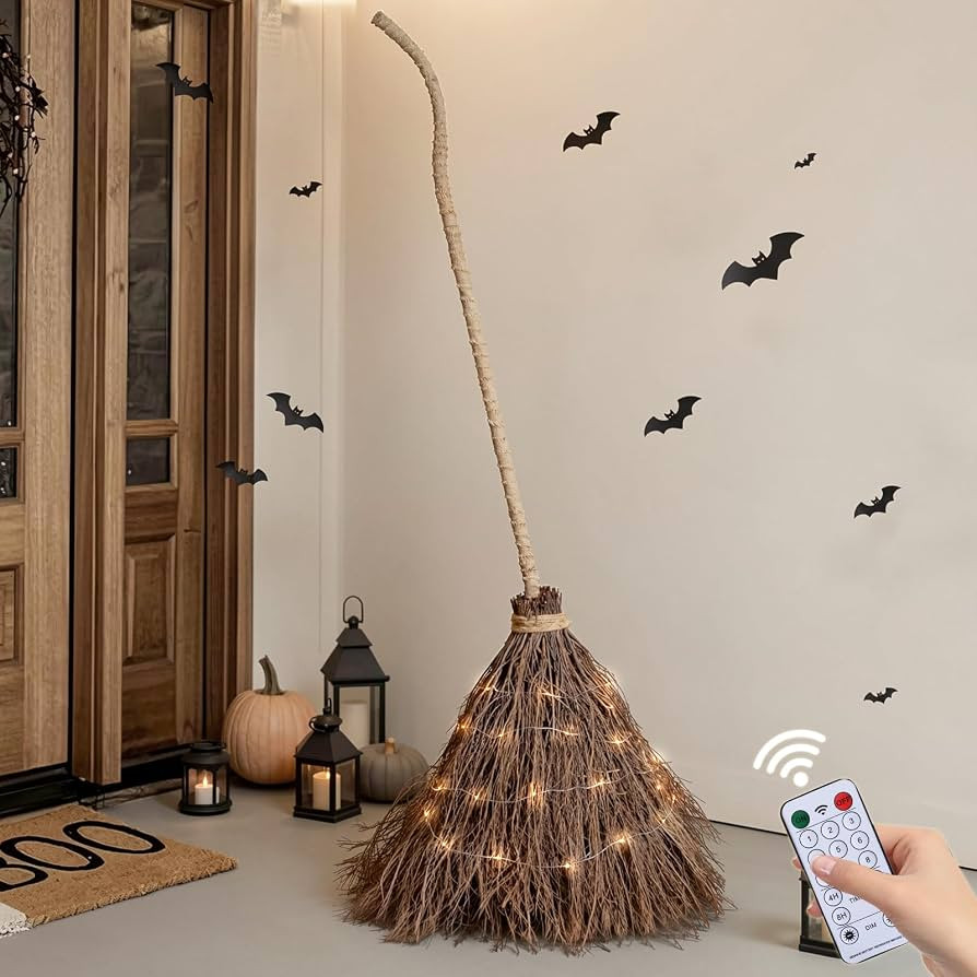 Halloween Decorations Fall Decor - 6FT Giant Handmade Real Twig Witch Broom | Amazon (US)