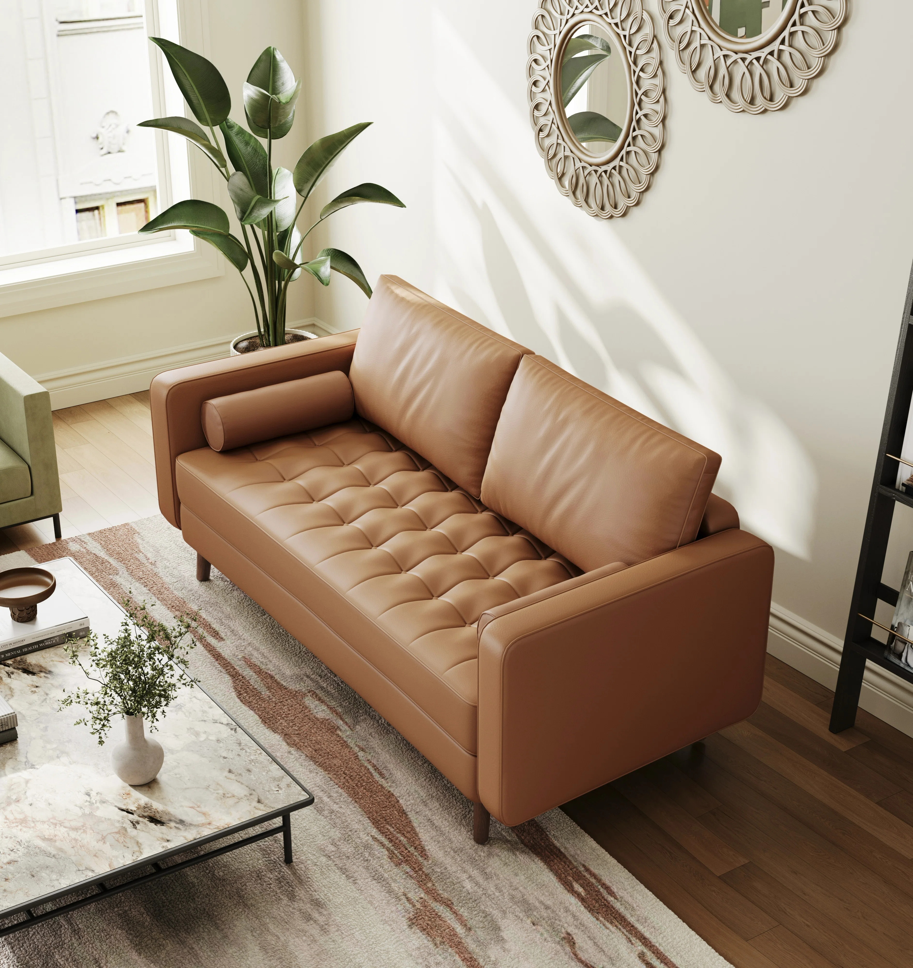 Bridgeview 59" Vegan Leather Square Arm Loveseat | Wayfair North America