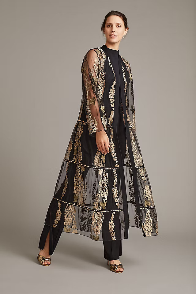 Bl-nk Metallic Embellished Tulle Duster Kimono | Anthropologie (UK)