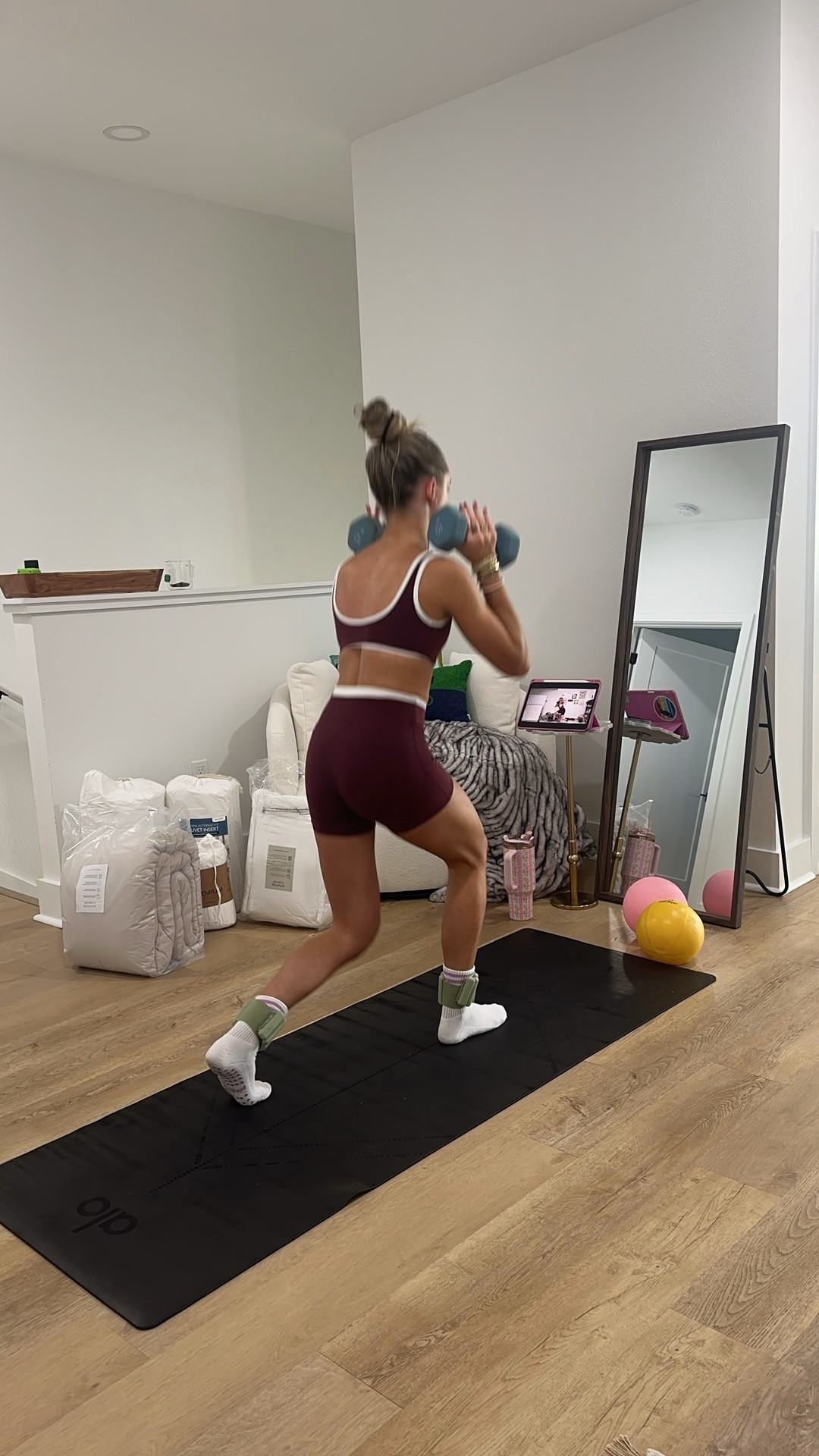 Abercrombie YPB workout set size XS and pila barre pilates grip socks  

My workout and workout gear for my daily workout. I take pilates classes from @lexfish on Instagram she has a whole online platform and membership! Most of my pilates gear and tools are from Bala. Bala use code SLOANE15. 
#workoutgear #workoutwear #pilates #ootd #outfit #athleticwear #athleticoutfit #bikershorts #sportsbra #pilatesoutfit #athleisure #bala #pilatesworkout #pilateslovers #pilatestiktok #balabangles

#LTKFindsUnder100 #LTKActive #LTKSaleAlert